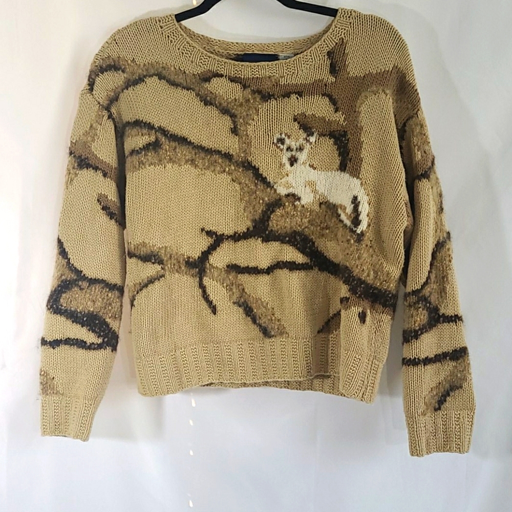 Liz Claiborne sweater with animal scenery - Picture 1 of 4